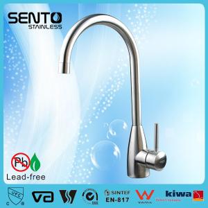 China Single lever stainless steel kitchen mixer with long spout wholesale