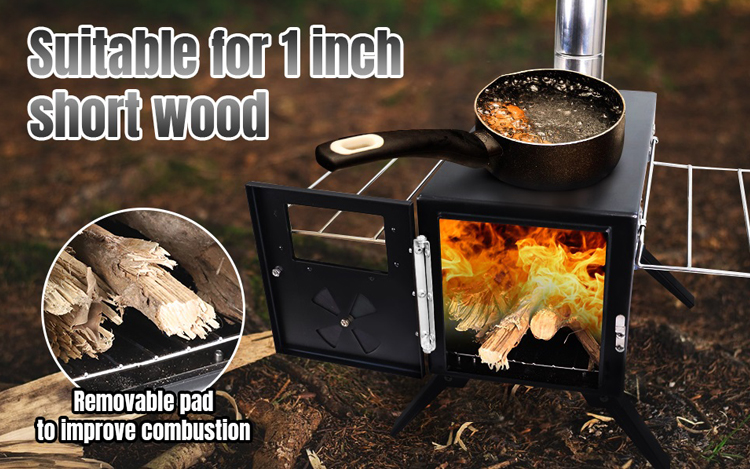 Portable Folding Black Wood Burning Fire Pits Perfect for Outdoor Camping and Picnic
