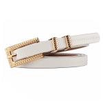 Decorative Women Leather Belt 90cm Thin Gold Belt Ladies Metal