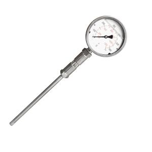 China Stainless Steel 100MM 4'' 650C Glycerine Filled Metal Stem Thermometer 1/2 NPT wholesale