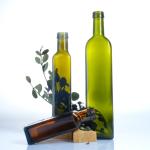 Green Color Clear Glass Square Round Olive Oil Bottles 125 Ml 250 Ml 500 Ml 750