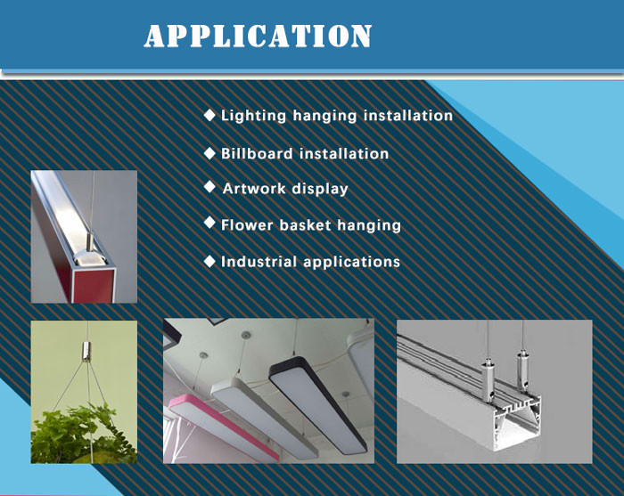 Steel Wire Rope Sling With Hook For Lighting Display And Hanging