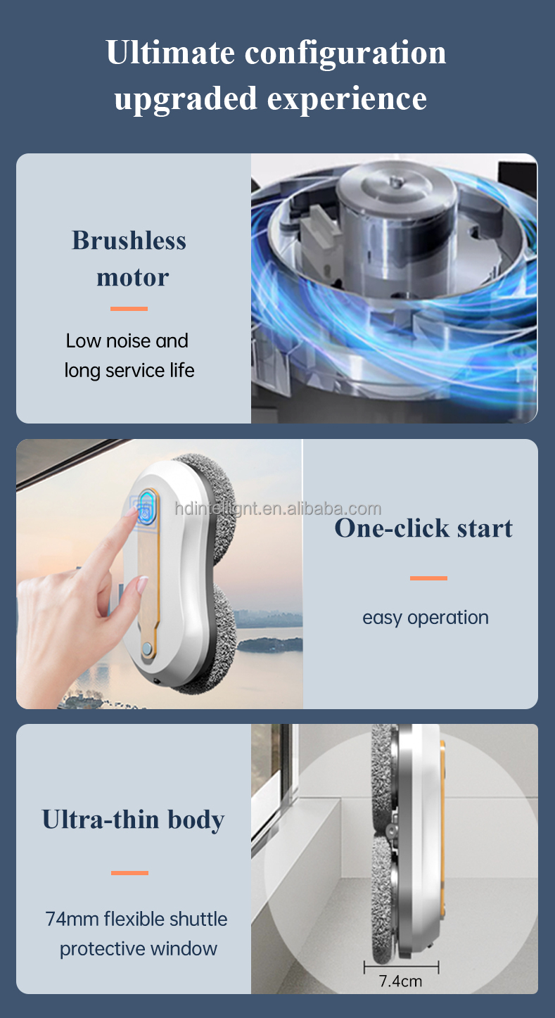 2024 Huidi Dual Self-water-spraying Automatic Robot Window Cleaner with Remote Control App