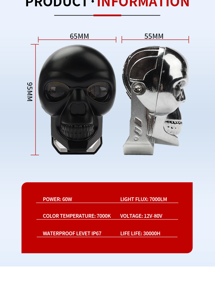 Motorcycle Head Lights 3inch 40W Dual Color LED Spotlight for Skull Headlight Fog Lamp