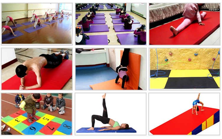 PVC Exercise Mat for Fitness in Gymnasium School Thick Folding Gymnastic Mat