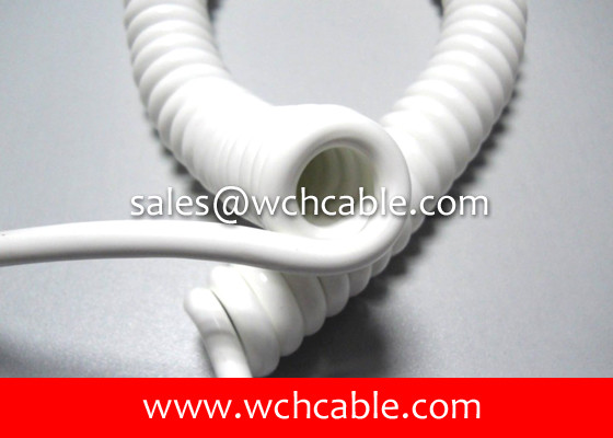 3 Cores UL Approval Spiral Cable PUR Jacketed Rated 80℃ 300V