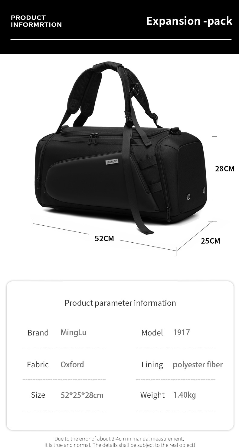 Oxford Cloth Travel Duffle Bag Customization Dirt Resistance