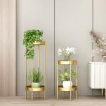 Rustproof Round 80cm Height Two Layer Plant Stand