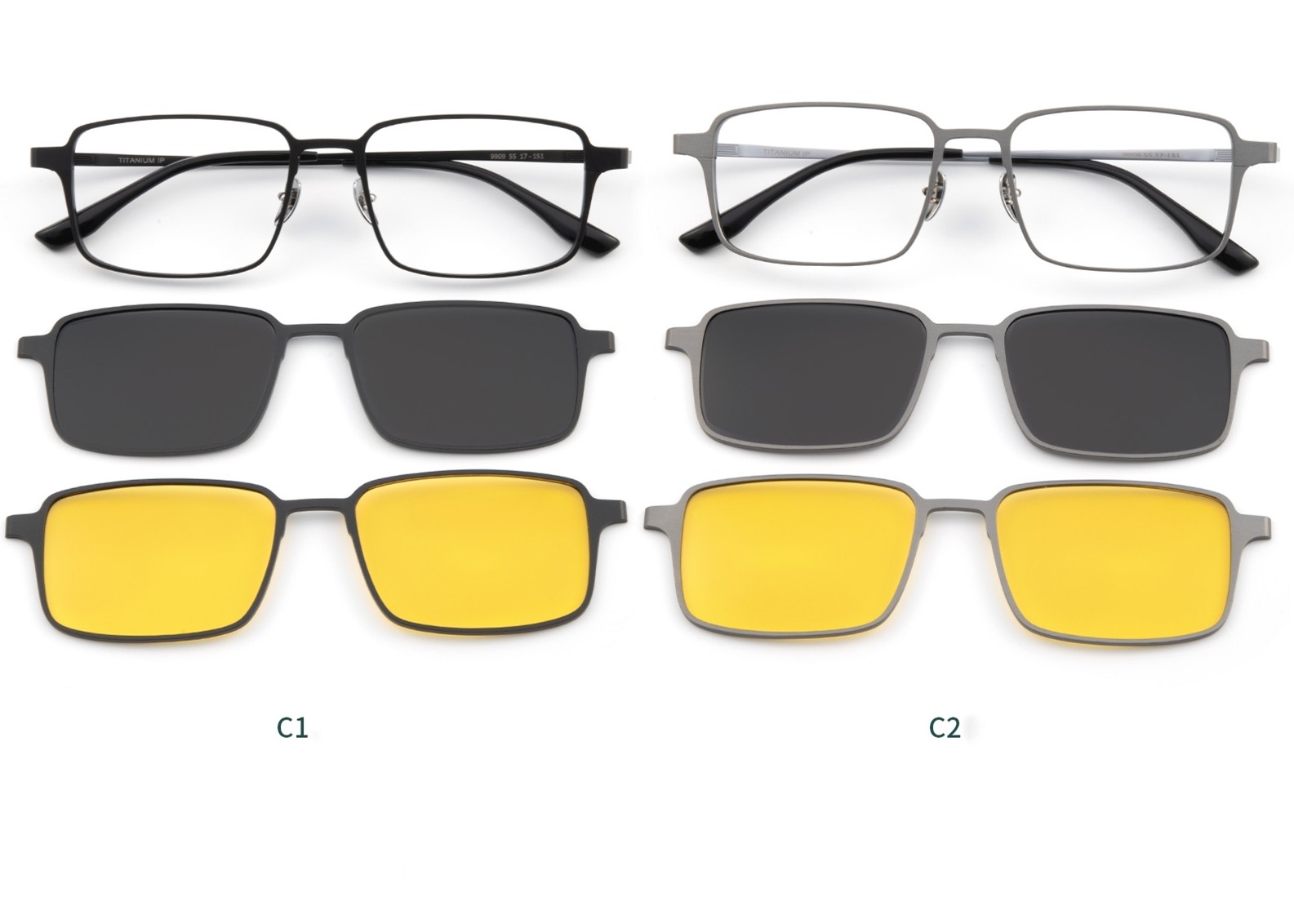 Driving Polarized Night Vision Magnetic Clip On Glasses ZTO 9909