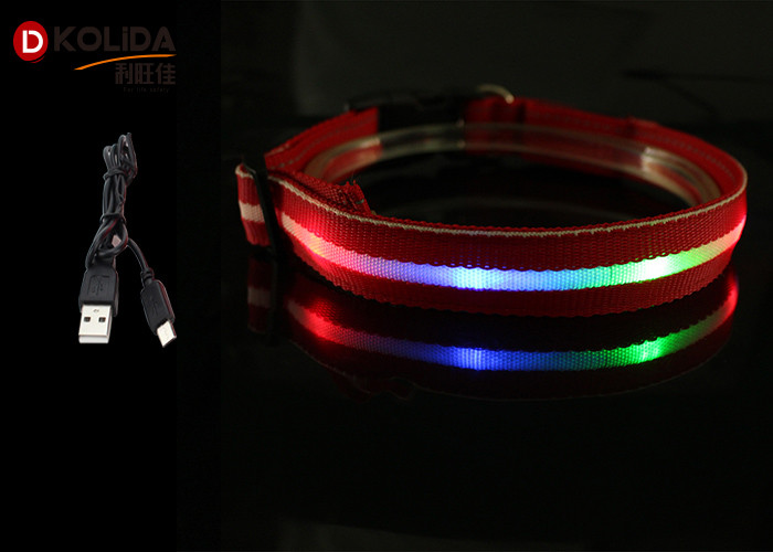 Illuminous USB Rechargeable LED Dog Collar With Waterproof Light Up Pet Collar