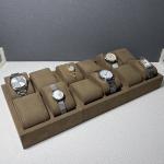 Embossed Logo PU Wood Watch Display Case Gift Box For Watch Store