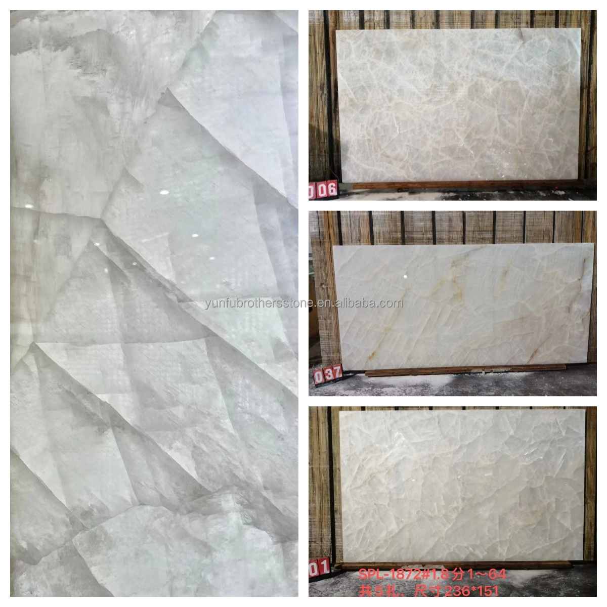 Modern Villa Design Polished White Onyx Marble Slab for Livingroom Wall and Flooring