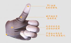 China PU Fingertips Coated Antistatic Industrial Work Gloves on sale