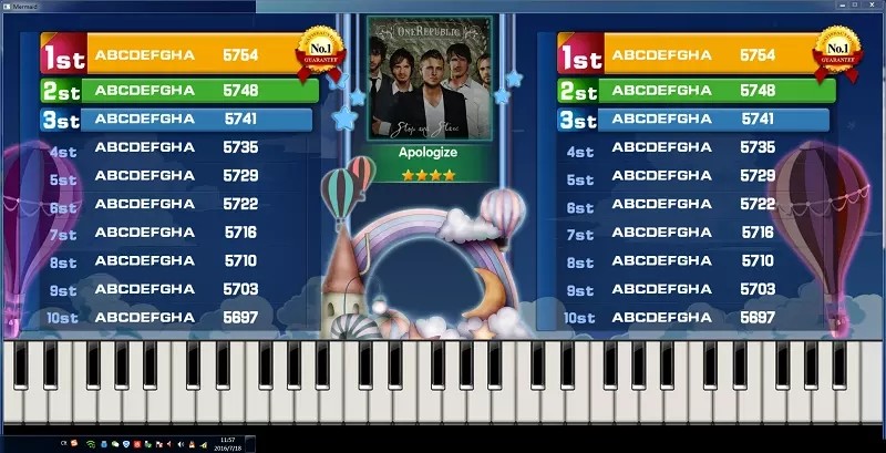 Dream Of Piano Coin Operated Arcade Game Machine Chinese / English Version