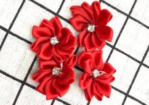 China Handcraft Ribbon Craft Flowers Wedding Ornament Appliques With Long Life wholesale