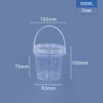 Thickened PP 5 Gallon Plastic Buckets White Pail 500ml ODM