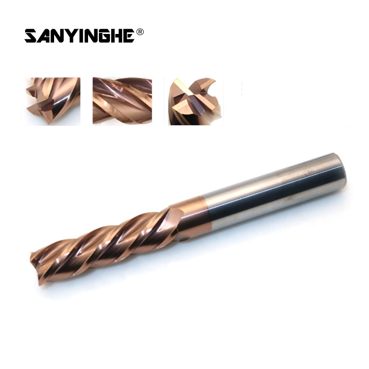12mm Long Shank End Mill HRC55-60 4 Flutes CNC Milling Cutter Flat Carbide