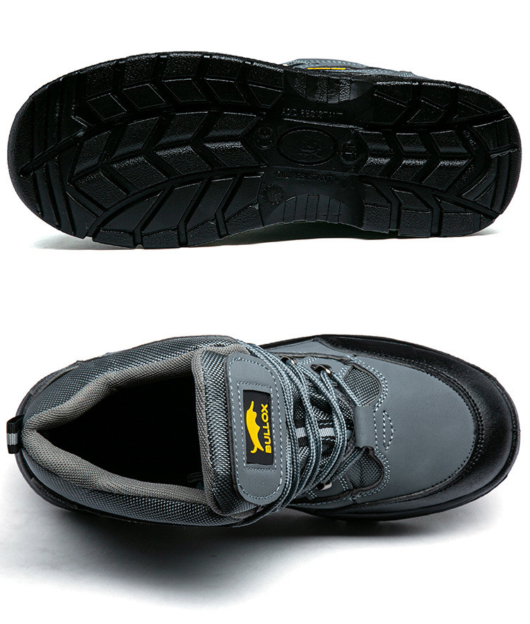 Security Work Boots Oxford Cloth Safety Boots PU Injection Sole Steel Plate Anti-proof Work Shoes For Men