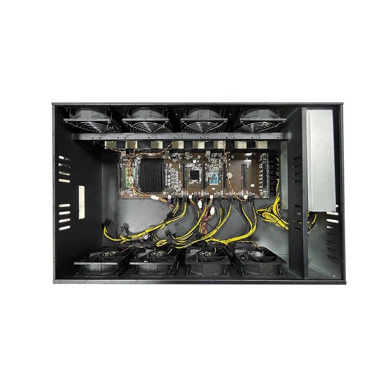 70mm Mining Rig Case Frame 12 GPU Server Case Onda B250 Motherboard