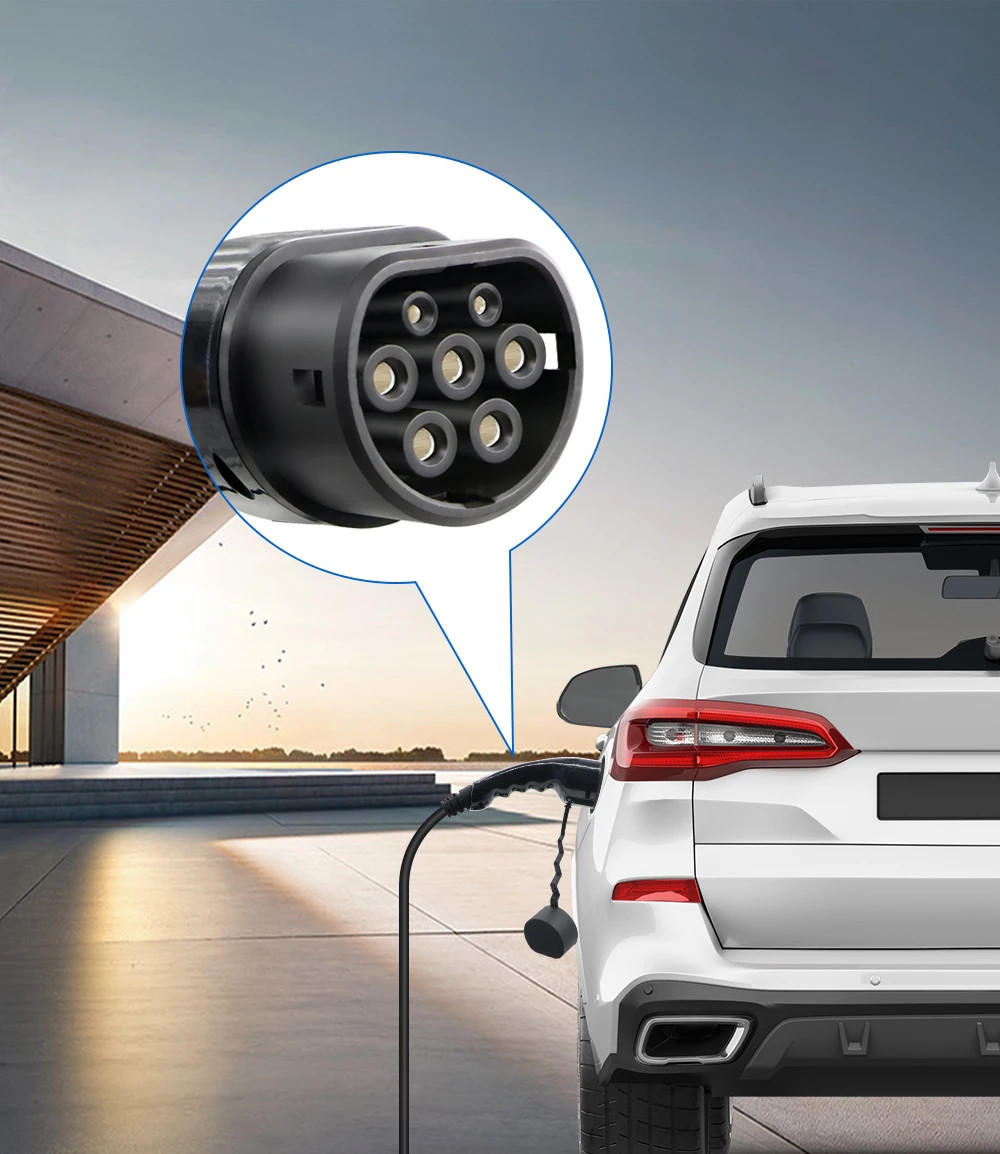 Type 2 Female EV Plug 16A 32A EV Connector IEC 62196-2 Car Side Plug For Electric Vehicle