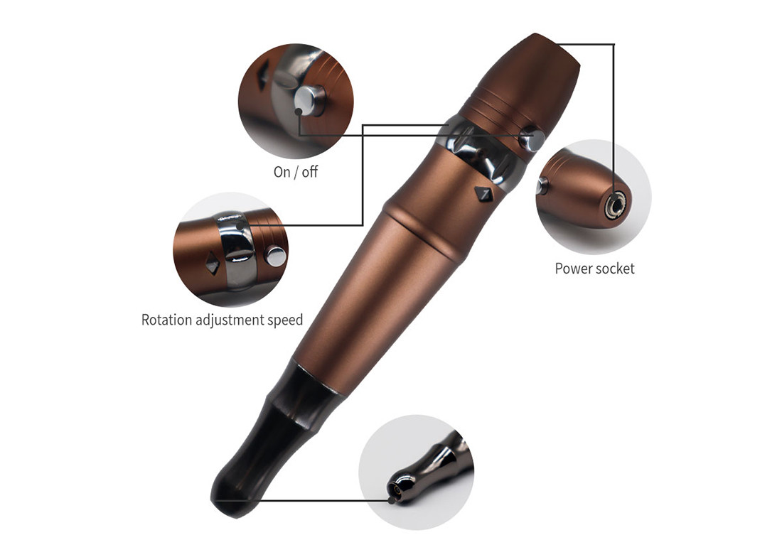 Brown Aluminum Microblading Pen Permanent Cosmetic Tattoo Machine