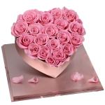 Hot Sale Beautiful and Romantic Preserved Roses Flower Roses in Heart Gift Box