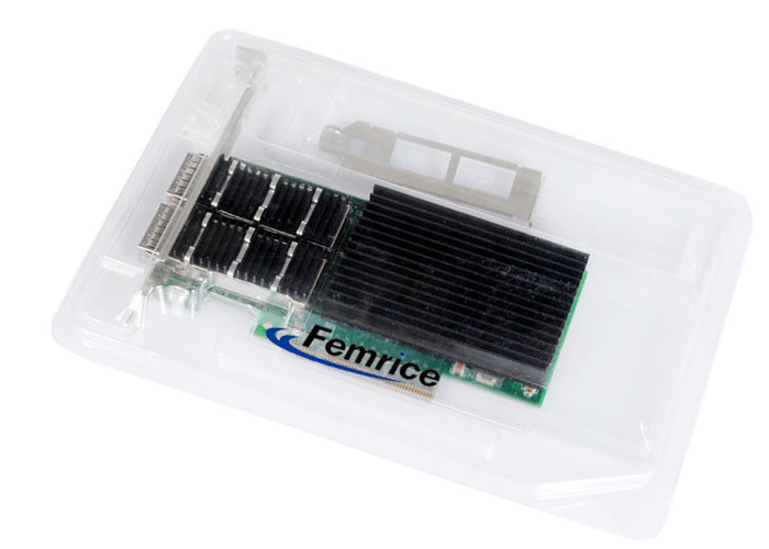 Femrice 40Gbps Dual Port Gigabit Ethernet PCIe x8 Server Adapter Intel X710 Gigabit Controller Network Interface Card