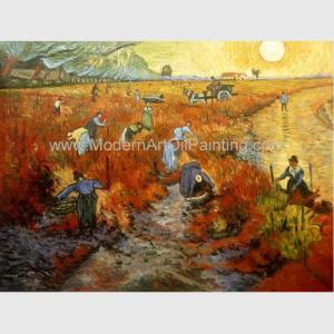 China Impressionism Hand Painted Van Gogh Reproductions Red Vineyards At Arles wholesale