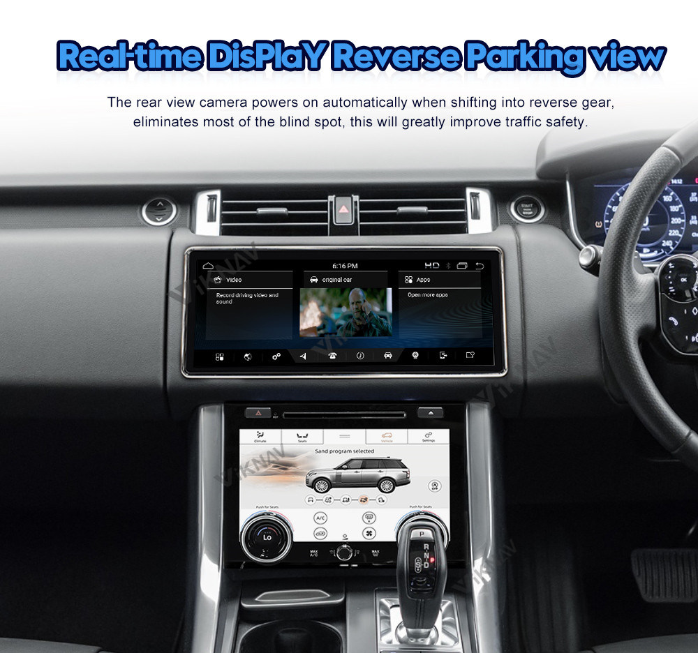 right hand drive 12.3 inch Android Car Radio For Range Rover Sport L494 2013-2016 with AC Touching Screen Multimedia