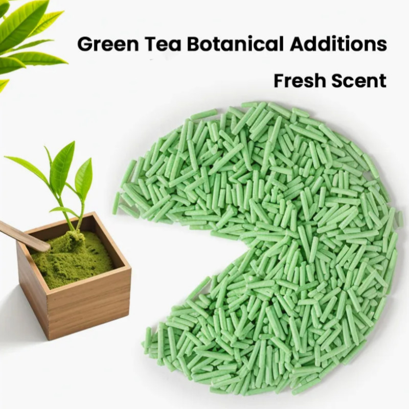 Non Toxic Green Tea Cat Litter Customized Bulk High Absorbency Safe for Cats