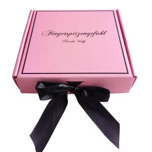China Pink Ribbon Closure Corrugated Gift Box For Girls Dress / Hair Extension wholesale