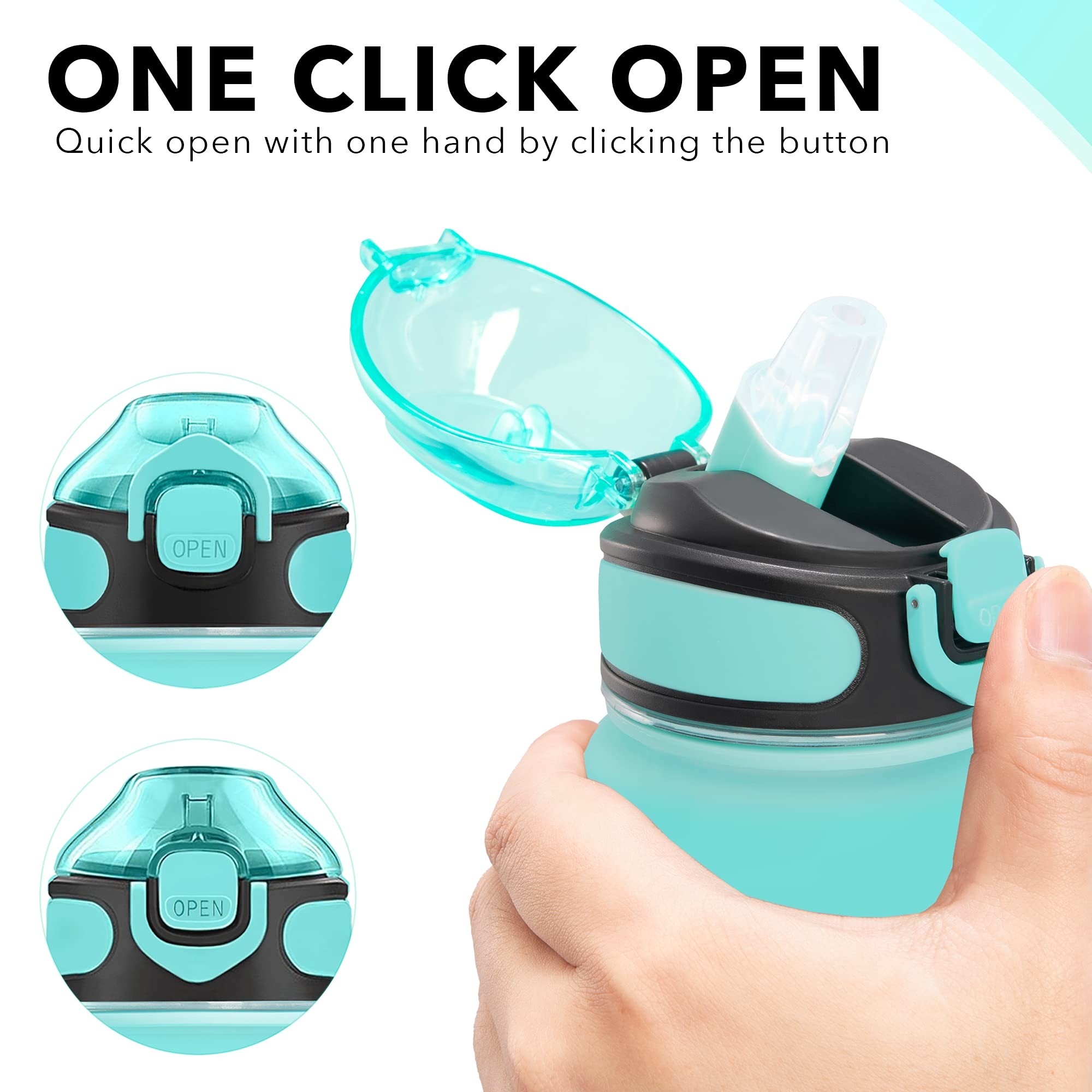 Portable Leakproof Sports Water Bottle 32 Oz Reusable Water Bottle With Motivational Time Marker And Carrying Strap Toxic Free Humanized Design