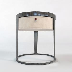 China 550mm Pine Lamp Bedside Table Round Mid Century Marble Top wholesale