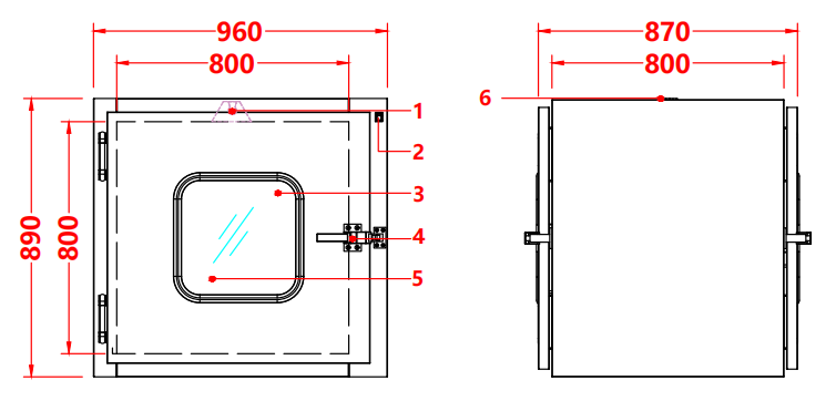 201 Stainless Steel Pass Box | Heavy-Duty Convex Door & Mechanical Interlock | Industrial Grade