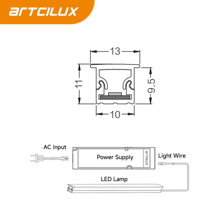 Indoor Lighting Solution T3-T8 Aluminium Profile LED Light for Kitchen and Wardrobe A220AA