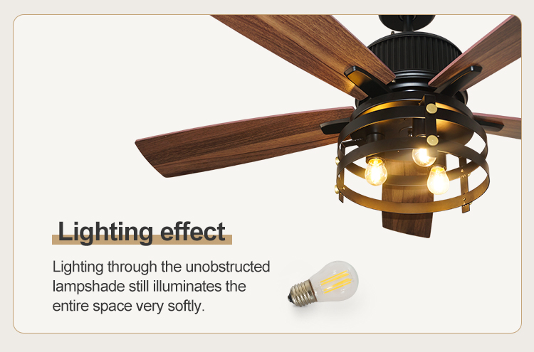 2022 Classic Ceiling Fan with Remote Control and Fancy Light Support Dimmer NO