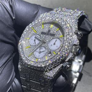 China Hiphop Moissanite Bust Down Watch Fashion Bling Vvs Moissanite For Women wholesale