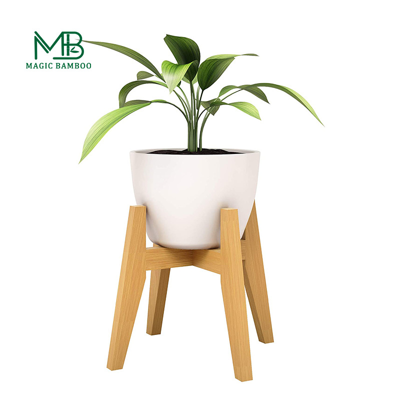 Modern Sustainable Bamboo Plant Pot Holder For Indoor Artificial Flower