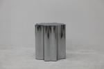 End Table Metal Stainless Steel With Shiny Finish