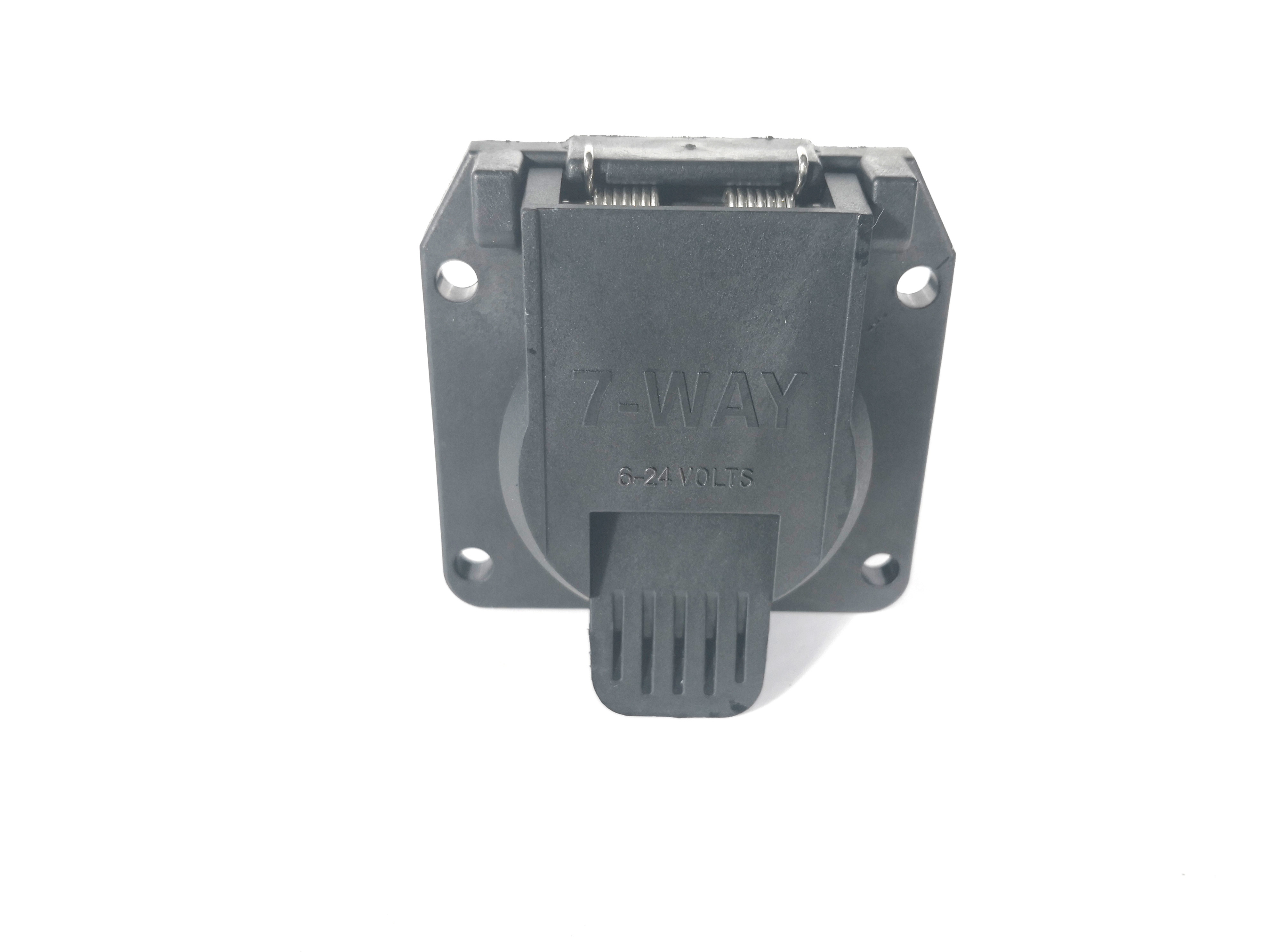 Black Trailer Cable Connector 7 Way Blade Socket Truck Trailer Wiring Connector