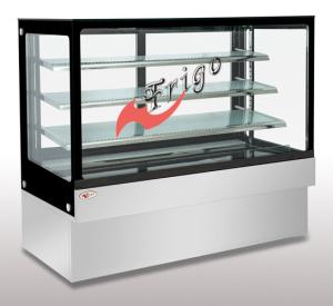 China Square Glass Cake Display Case Orchid LED Light Custom Refrigerated Display Cases wholesale