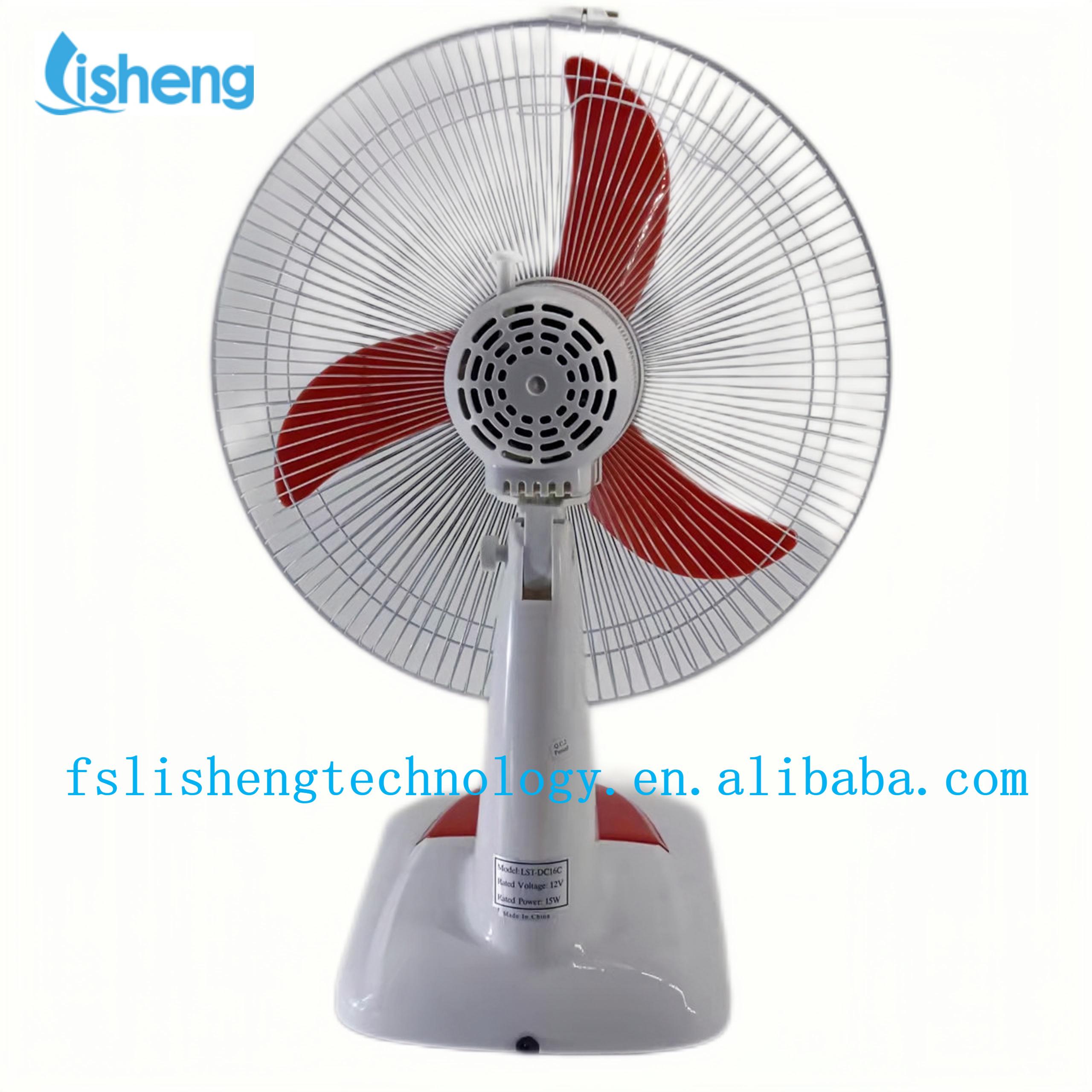 12V AC DC table fan 16 inch brush less motor portable table fan with adapter
