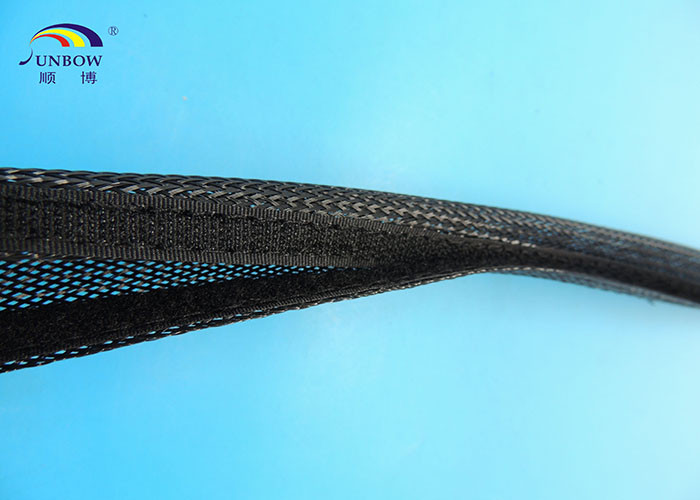 Polyster braided Mesh Expandable Sleeving with Velcro for Electrical Cables , Power Cord