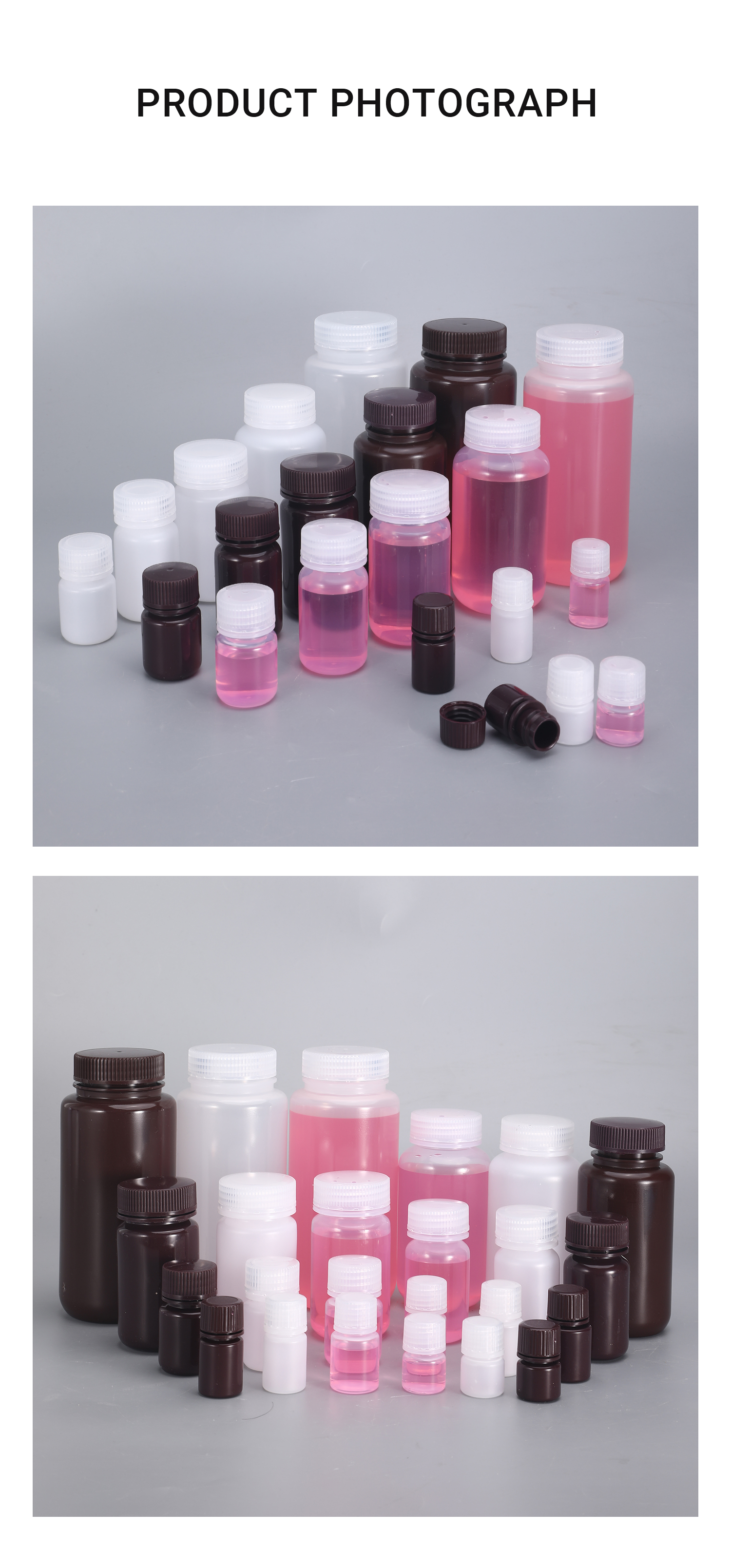 Customized Logo 250ml Wide-Mouth Plastic Clear Reagent Bottle Screw Cap for Medicine