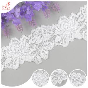 China White Flower 2CM Water Soluble Lace Trim For Apparel , Handicraft on sale