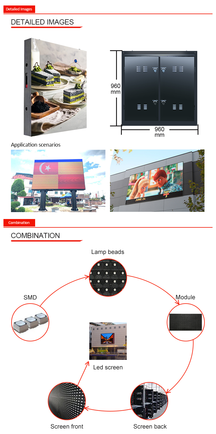 10ftx12ft Waterproof LED Panel Displays P6 Fixed Frame Street Advertising