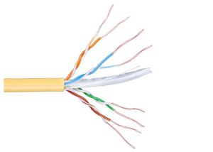 China Plenm Rated FTP Cat6A Cable Yellow Color 305 Meter Per Box Copper Conductor wholesale