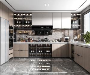 China Lacquer Acrylic Melamine Customized Cabinext Furniture Modern Kitchen Cabinet wholesale