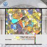 Round Stained Decorate Glass Panel Window Inside Catholic Church