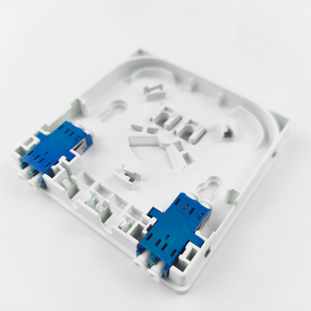 5 Gray/White LC UPC Plastic Fiber Optic Faceplate Socket Panel for Indoor FTTH Network
